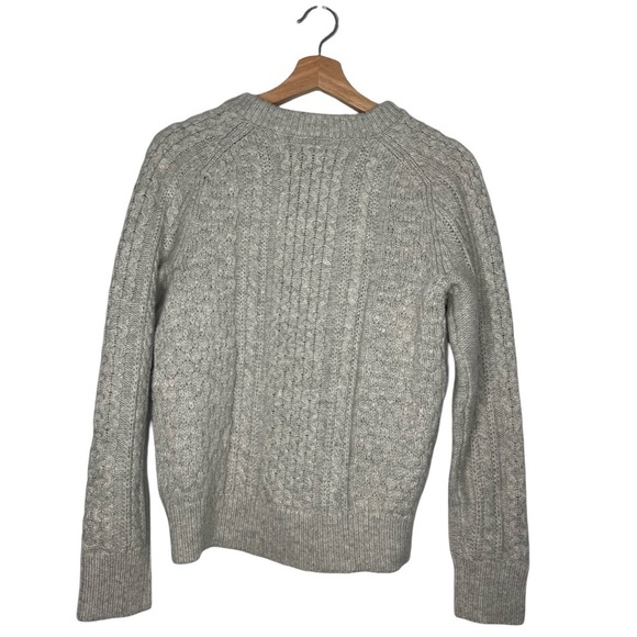 J.CREW POPCORN CABLE KNIT SWEATER GRAY XS est. CHUNKY COZY WINTER LAYERING TOP - Picture 4 of 10